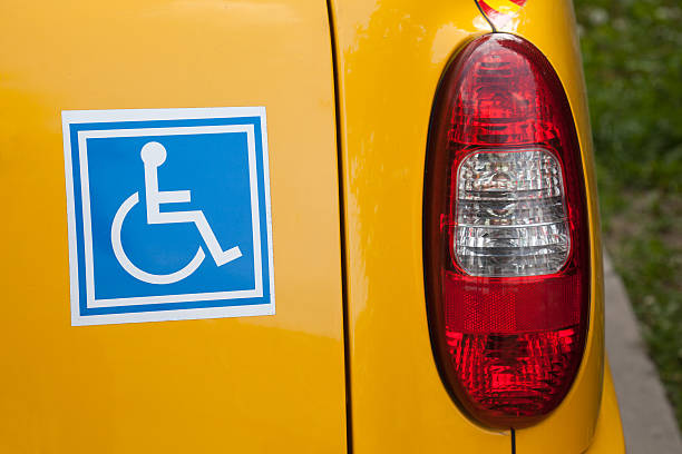 istock Disabled sign on back of car 121669284