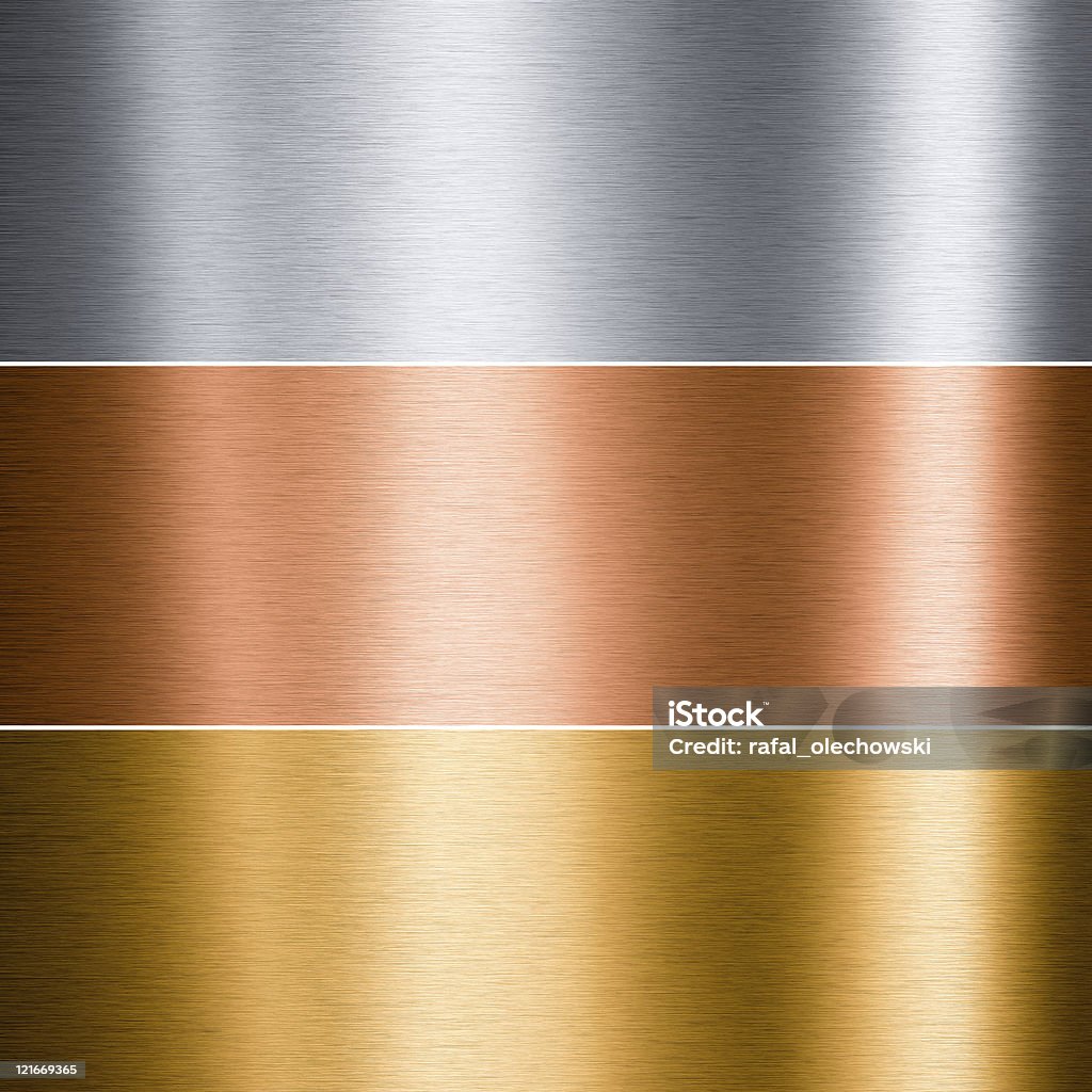 Полированные металлические пластинки в трех цветах - Стоковые фото Алюминий роялти-фри