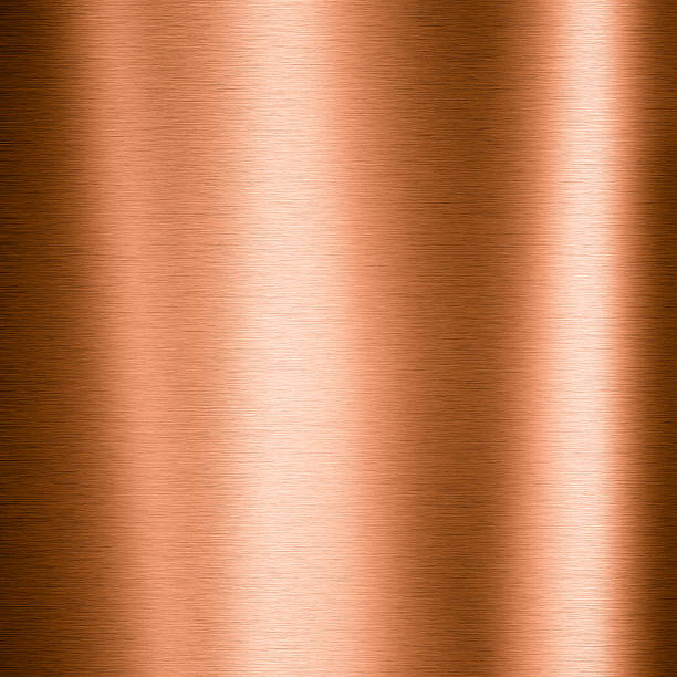 Brushed copper metallic plate stock photo