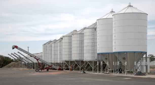 istock Augers and Silos at Tungamah Victoria 1216697675