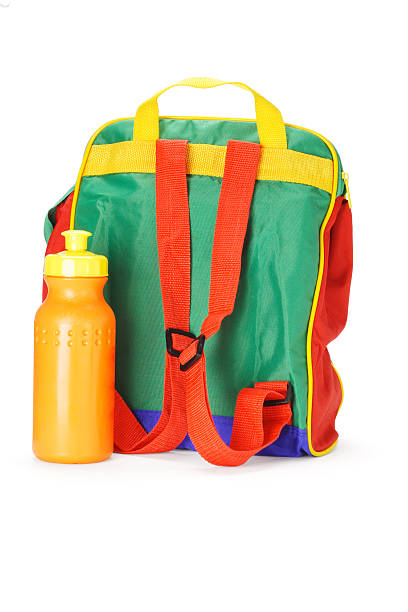 istock Colorful preschooler backpack and water container 121669872