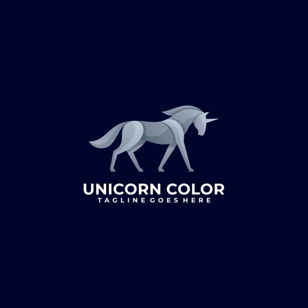 Vector Illustration Unicorn Gradient Colorful Style. Vector Illustration Unicorn Gradient Colorful Style. charismatic racehorse stock illustrations
