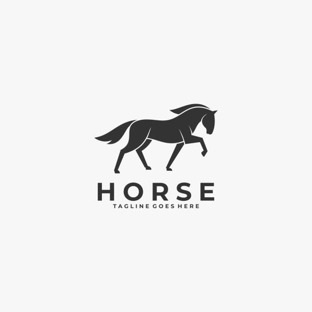 ilustraciones, imágenes clip art, dibujos animados e iconos de stock de ilustración vectorial estilo silueta de caballo. - animal hair illustrations