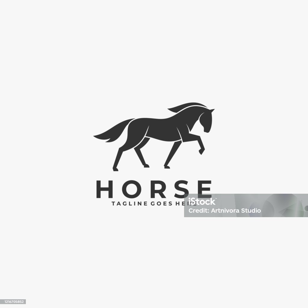 Stile silhouette cavallo illustrazione vettoriale. - arte vettoriale royalty-free di Cavallo - Equino
