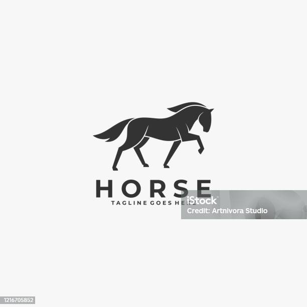 Stile Silhouette Cavallo Illustrazione Vettoriale - Immagini vettoriali stock e altre immagini di Cavallo - Equino - Cavallo - Equino, Icona, Sagoma - Controluce