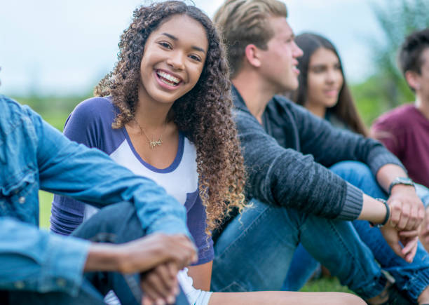 istock Post Secondary Students Outside on Break stock photo 1216705898