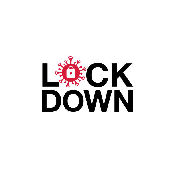 Coronavirus Lock down symbol,Covid-19 Lock Down Sign vector illustration vector art illustration