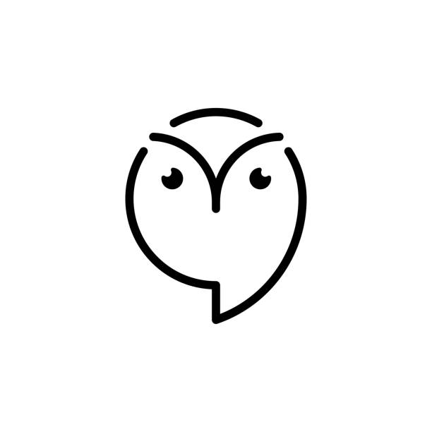 Owl Chat Bubble Symbol Template Design Illustration Simple Owl Chat Bubble Symbol Template Design Illustration bird quotes stock illustrations