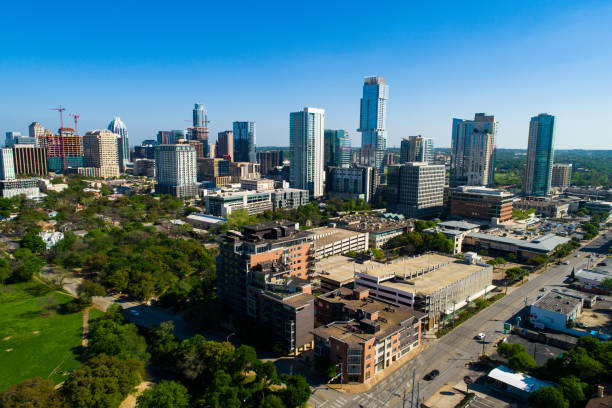 istock Cityscape on a sunny blue day in Austin , Texas , USA 1216708170
