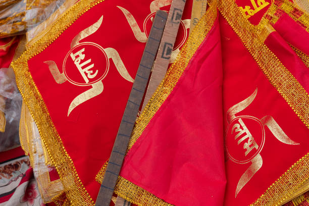 istock Red colour seats with swastika marking 1216710621