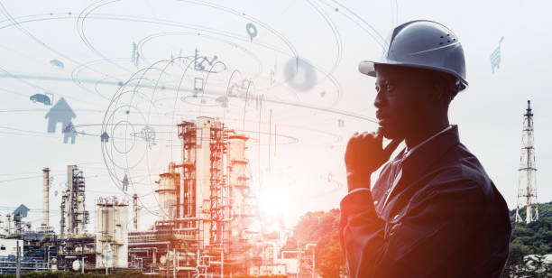 istock Industrial technology concept. Communication network. INDUSTRY 4.0. Factory automation. 1216713064
