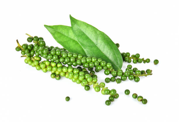 istock Fresh green peppercorns isolated onwhite background 1216725137