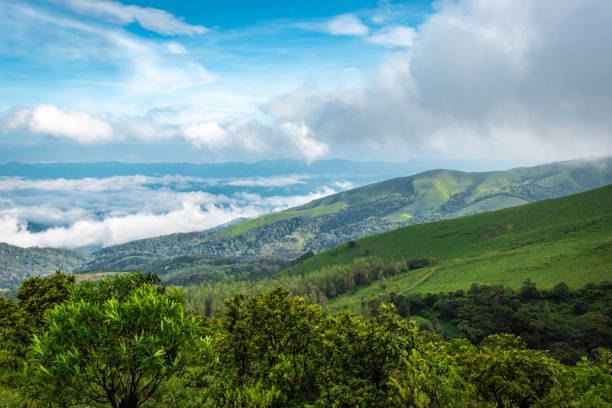 istock mountain coverd with cloud layers and beautiful sky 1216726082
