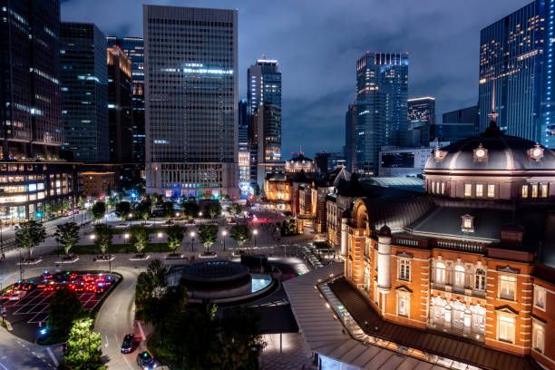 istock Tokyo station at night. 1216729995