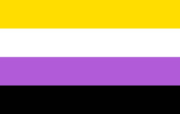 Non-Binary pride community flag, LGBT symbol. Sexual minorities identity. Vector Non-Binary pride community flag, LGBT symbol. Sexual minorities identity. Vector illustration non binary gender stock illustrations