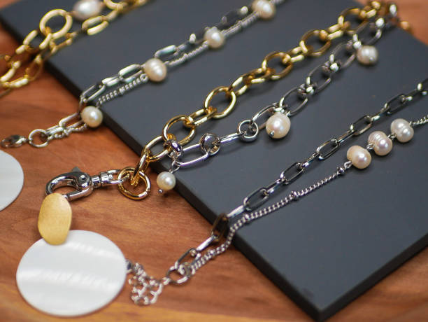 istock Gold chains. Valentines Day. A precious gift from your beloved on Valentines Day. valuable jewelry. Purchases of precious metals. Flat lay 1216731927