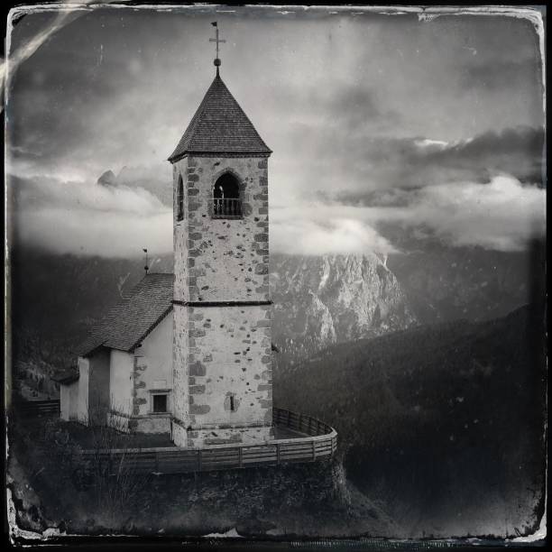 istock Church in Italy overlooking valley 1216734864