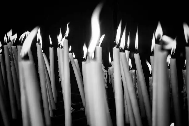 Photo of Candles lit lourdes