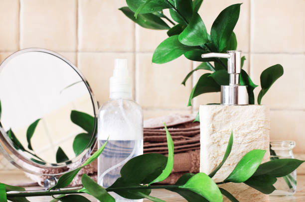istock Bath spa relaxing set with fresh plant, beauty & body care. 1216737949