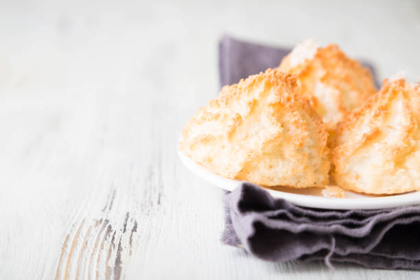istock Homemade coconut cookies on a white table 1216738048