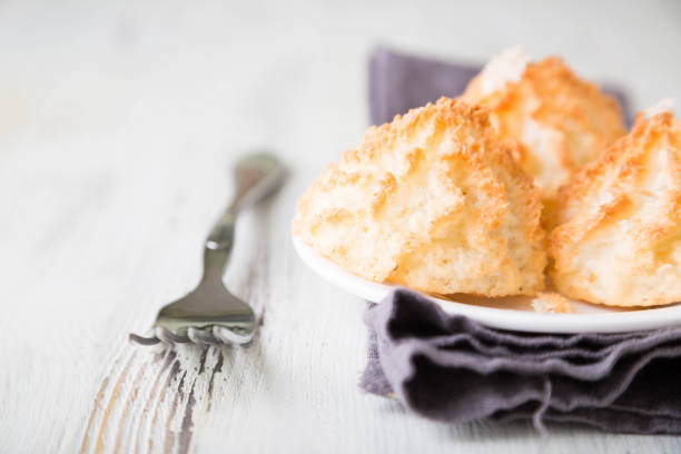 istock Homemade coconut cookies on a white table 1216738130