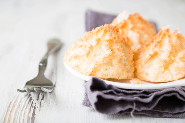 istock Homemade coconut cookies on a white table 1216738142
