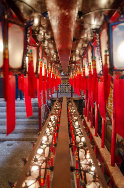 istock Corridor of Chinese lanterns in a row 1216740272