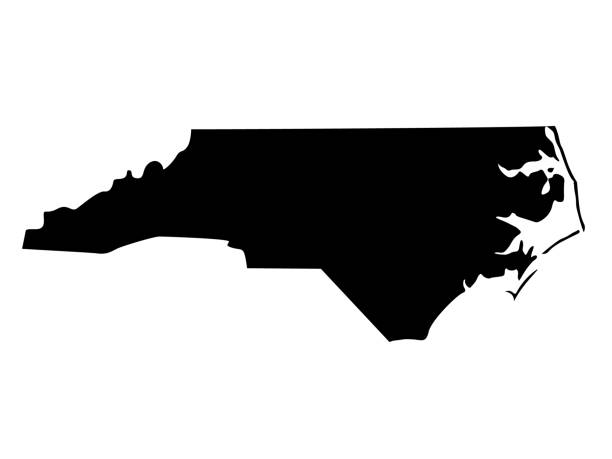 노스캐롤라이나 지도 - 노스캐롤라이나 미국 주 stock illustrations
