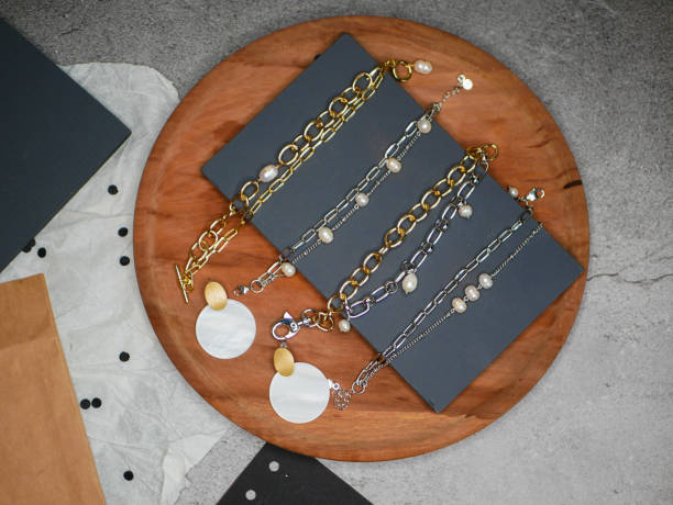 istock Gold chains. Valentines Day. A precious gift from your beloved on Valentines Day. valuable jewelry. Purchases of precious metals. Flat lay 1216741513