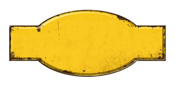 istock Empty vintage tin sign on a white background 1216741953