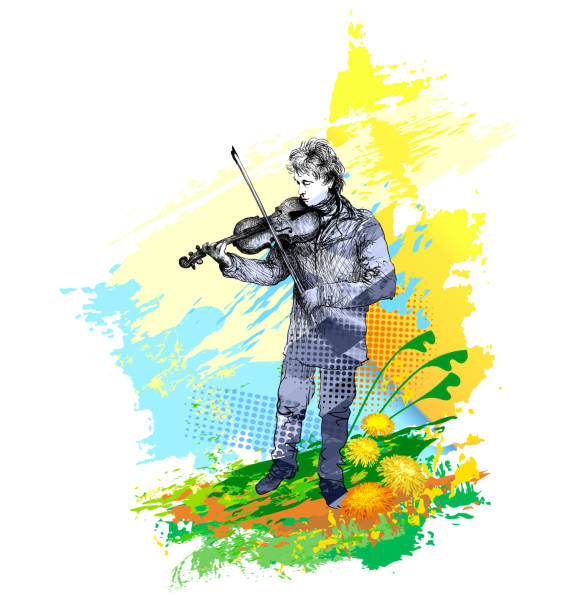 istock Violin player. Music festival background 1216744727