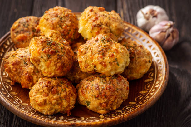 istock Homemade cheese and garlic biscuits. 1216748317