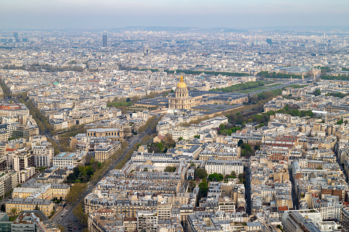 Aerial view at the city of Paris, France