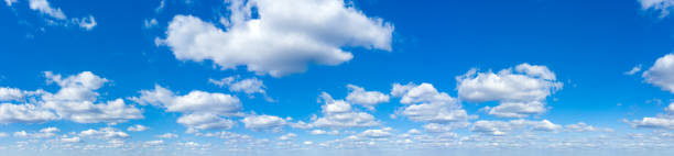 istock Panorama Blue sky and white clouds. Bfluffy cloud in the blue sky background 1216758205
