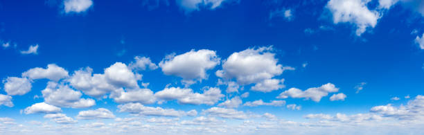istock Panorama Blue sky and white clouds. Bfluffy cloud in the blue sky background 1216758248