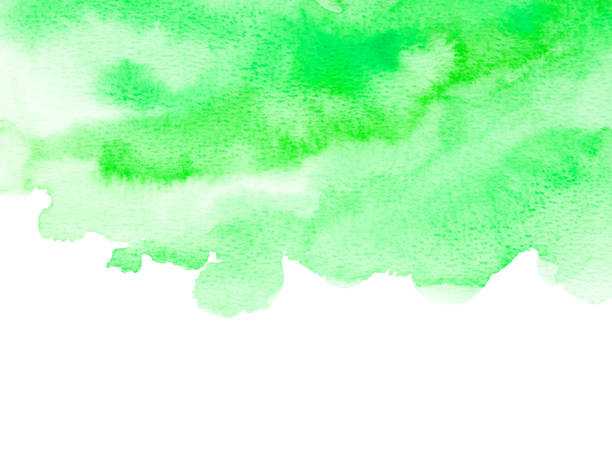 istock Green watercolor on white background. Abstract design element 1216758340