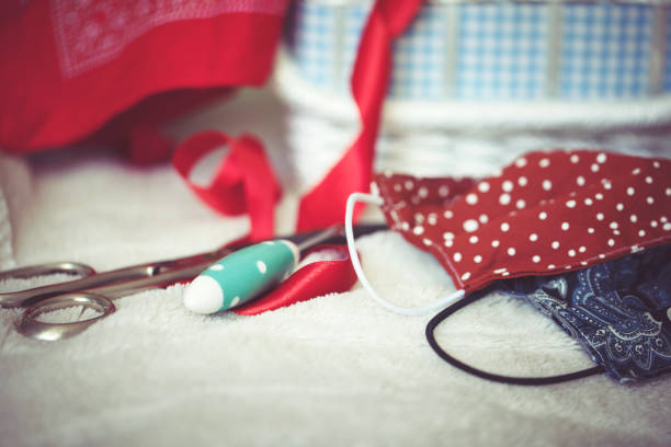 istock Sewing accessories to sew a face mask 1216760361