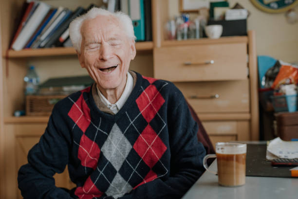 istock Portrait of happy senior drinking coffee 1216760723