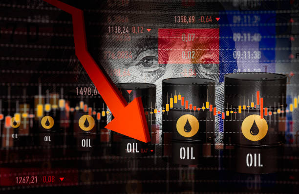 oil prices moving down - despair finance report business imagens e fotografias de stock