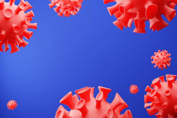 istock Coronavirus outbreak, COVID-19 3D render infection influenza background as blue dangerous flu strain cases as pandemic medical health risk concept with disease cells 1216771642