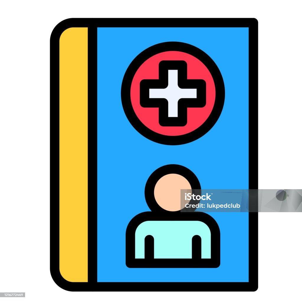 Patientenpatientenaktenvektorillustration Gefüllte Stilsymbol Stock