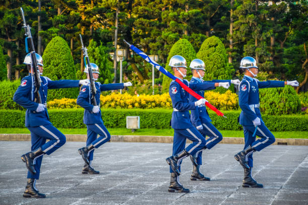 Taipei,Taiwan 8/3/2019 \n\nTaipei Liberty Square\nThe Air Force Honor Guards Of ROC\nFlag Raising Ceremony