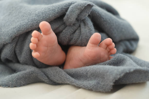 istock baby's feet in a blanket 1216777216