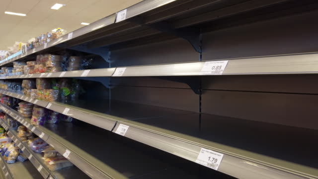 Empty Supermarket Shelves During Coronavirus Epidemic