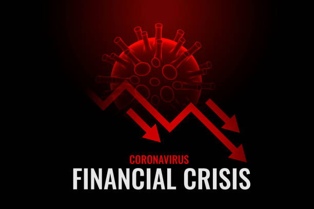 ilustrações de stock, clip art, desenhos animados e ícones de financial crisis due to coronavirus background design - downgrade