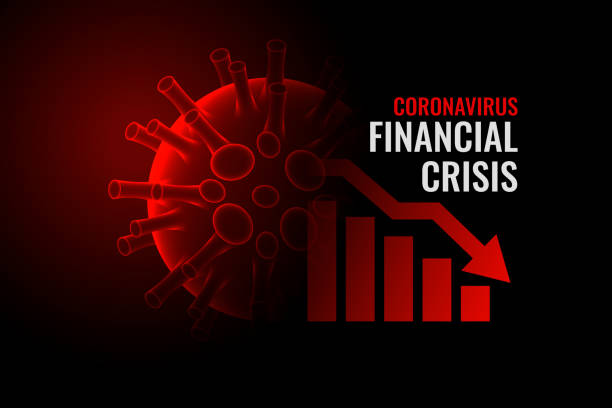 ilustrações de stock, clip art, desenhos animados e ícones de coronavirus covid-19 financial crisis economy downfall background - downgrade