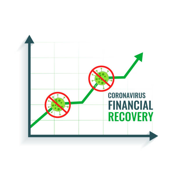 ożywienie finansowe przedsiębiorstw po zatrzymaniu koronawirusa - uprise stock illustrations