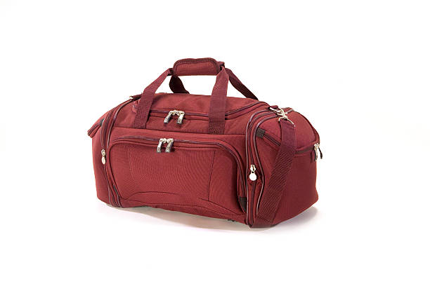 Vermelho duffle - fotografia de stock