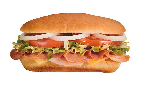 hoagie - sandwich submarine sandwich ham bun photos et images de collection