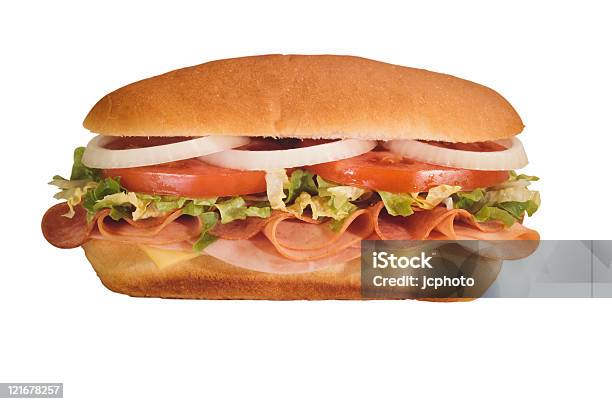 Hoagie Stock Photo - Download Image Now - Submarine Sandwich, White Background, Sandwich